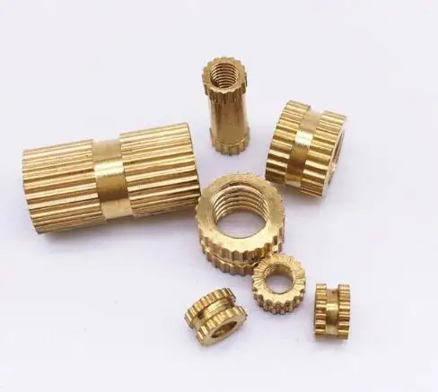 

100 Pcs M8 Brass Insert Nuts Through Hole Thumb Brass Knurled Round Nut Injection Moulding