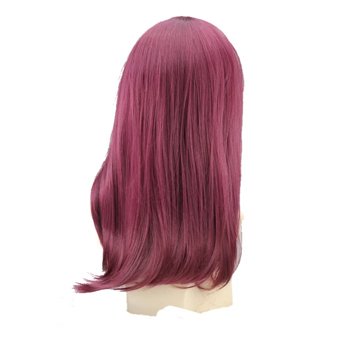 Similler Women Synthetic Wigs for Cosplay Straight Hair Medium Party Wig With Bang Blue Green Orange White Pink Yellow