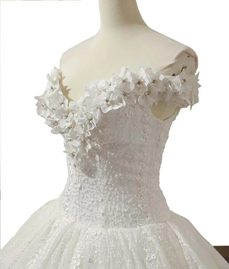 J66687 jancember fora do ombro vestido de casamento 2019 querida rendas até vestido de noiva de verão com piso branco comprimento vestido de verão