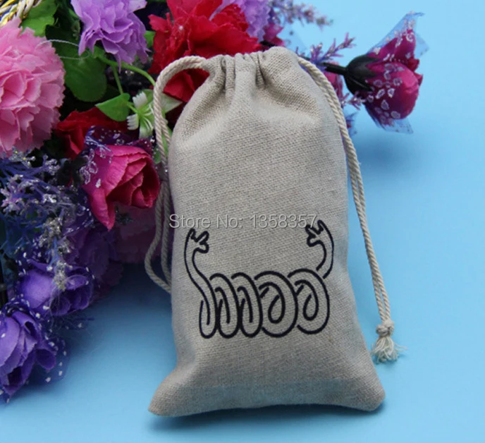 100pcs/lot wholesale jute/linen/flax drawstring gift bags for toiletry/small tool packaging,Size be customized,Various colors