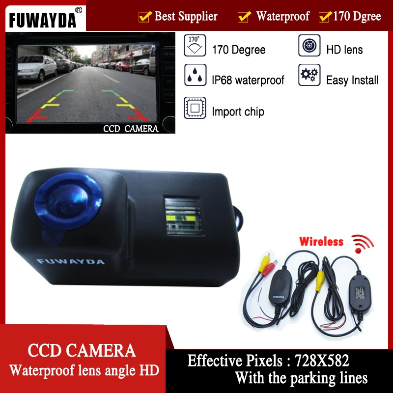 FUWAYDA Wrieless HD CCD Rearview Camera 420 lines 170 wide view angle camera  Color  Backup car CAMERA for Peugeot Partner Tepee