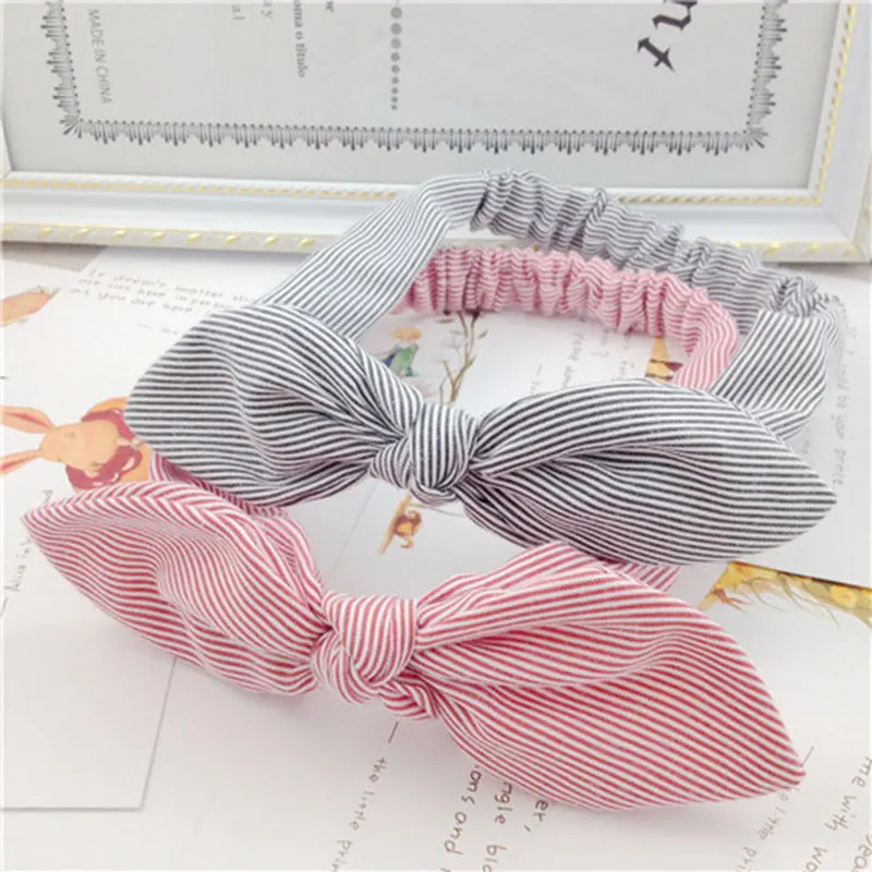 3 Styles Rabbit Ear Knot Turban Elastic Headband Hair Accessories Women Wrap Plaid Fabric Hair Band Girls Lady Striped Headwear