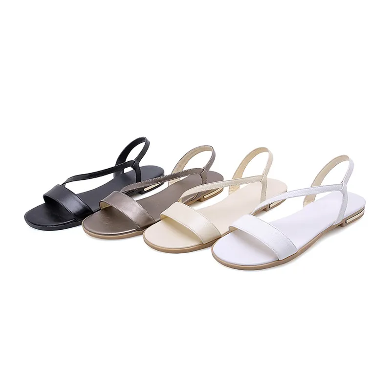 MORAZORA 2024 drop shipping big size 46 genuine leather shoes women sandals slip on summer shoes woman flat beach shoes female