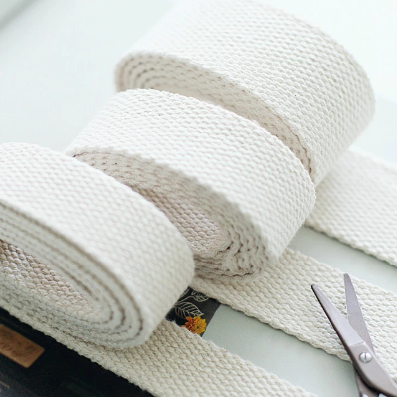 ZERZEEMOOY 15/20/25/30/38mm 10 Yard Beige Canvas Cotton Ribbon Belt bag webbing/label ribbon/Bias binding tape Diy craft project