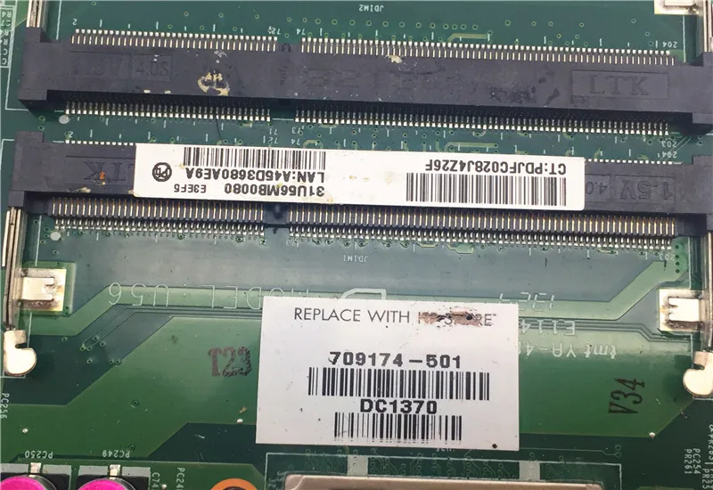 Placa base Original para ordenador portátil HP Pavilion 15-B 709174 -001 709174 -501 DDR3 DA0U56MB6E0 100% Prueba Perfecto