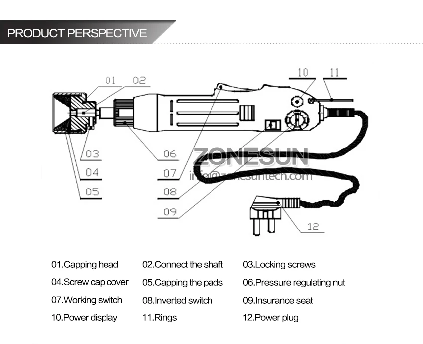 ZONESUN Manual Capping Machine Screwr Plastic Smoke oil Bottle Capping Machine Capper(10-30MM)