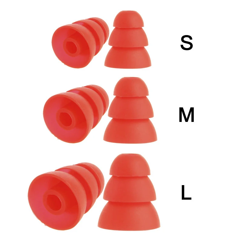 12 шт., силиконовые чехлы для наушников-вкладышей, сменные насадки для наушников, наушники, трехслойные насадки для ушей