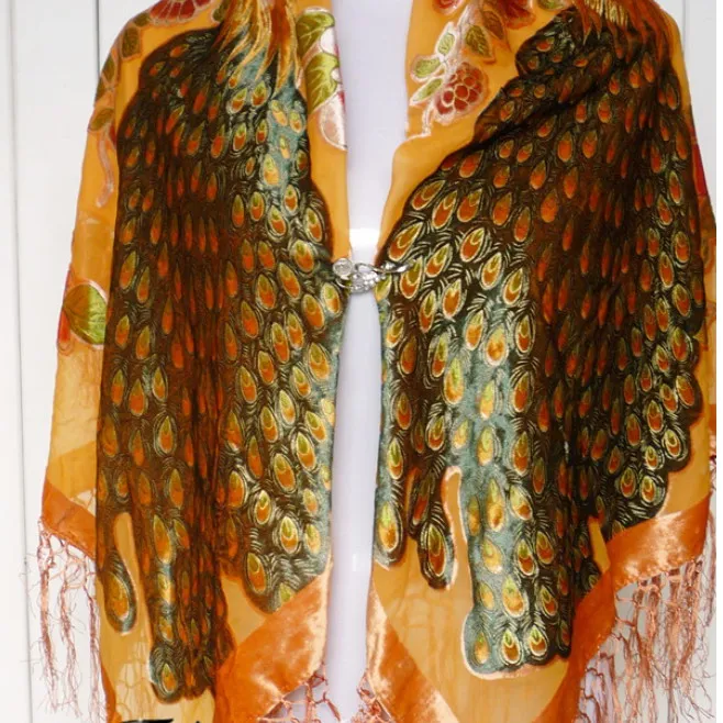 110cm Square Velvet silk feeling Nylon rayon peacock Burn Out Duster Opera Shawl Scarf Wrap women girl BIG 6pcs/lot #4047