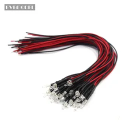 20pcs Pre-wired Resistor 26awg 20cm Wire Warm White Bright White 2mm LED Lamp Light 12V