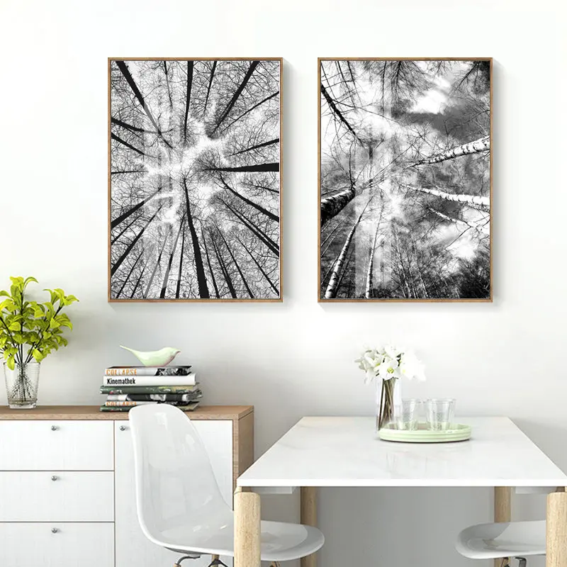 Black and White Forest Tree Picture Home Decor Nordic Canvas Painting Wall Art Prints and Posters Decor Pating for Living Room