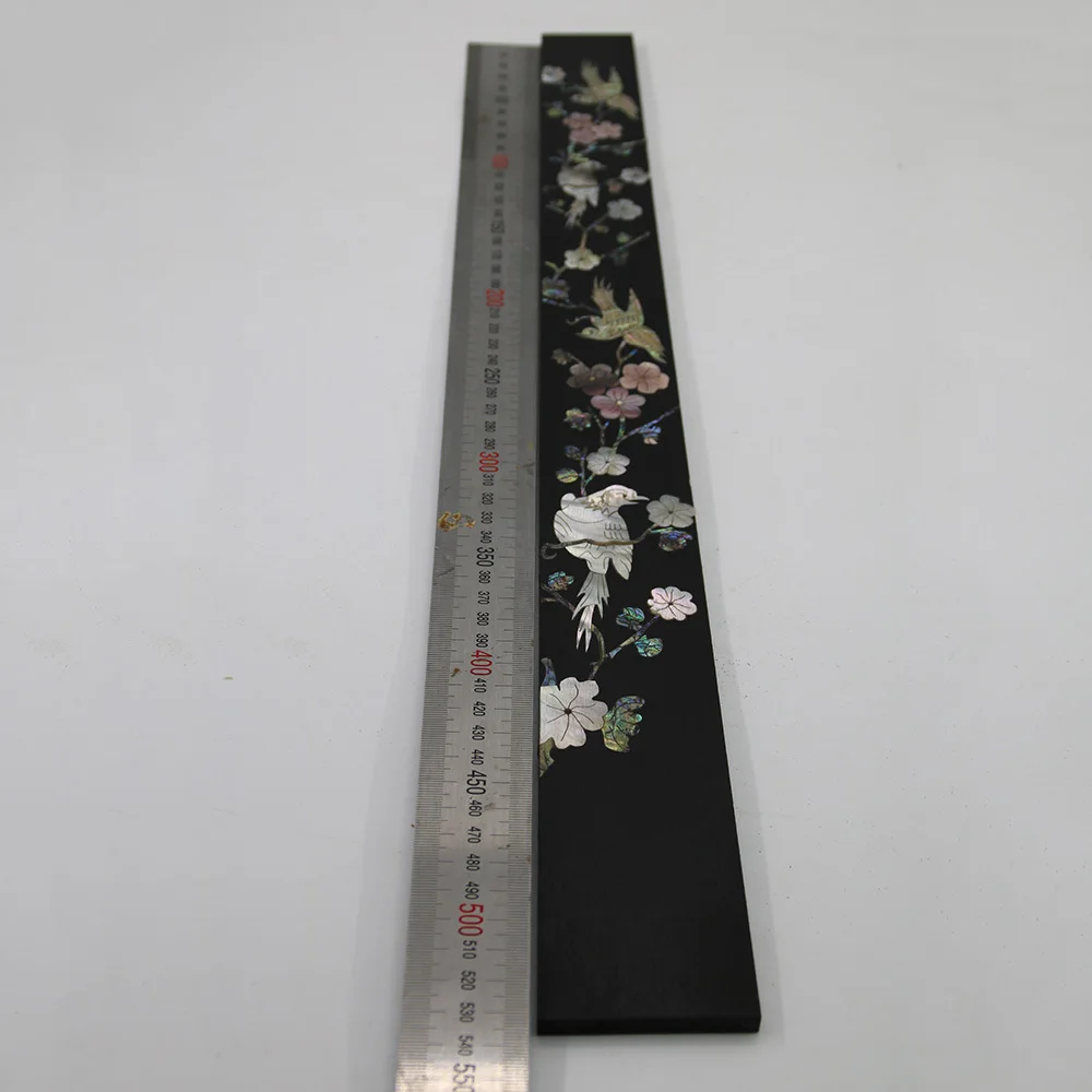 African Ebony Wood Birds Flowers Pattern Color Shell Mosaic Fingerboard Acoustic Guitar Fingerboard Guitar Making Wood Material