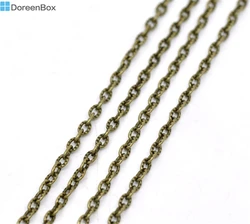 Doreen Box Lovely 10M Textured Link-Opened Chain 4x2.5mm 0.7mm thick (B13988)