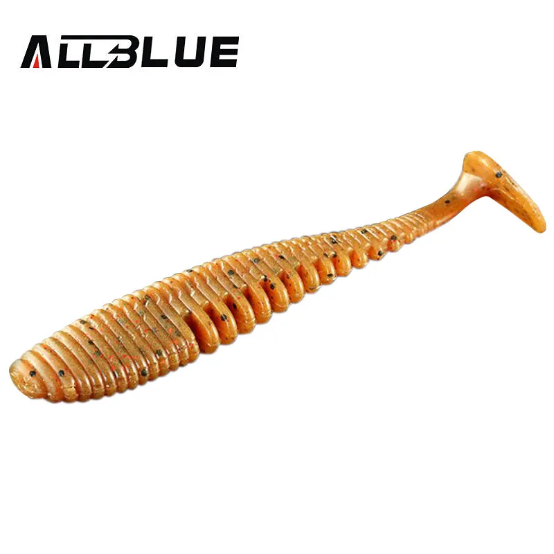 ALLBLUE 5pcs/lot Soft Fishing Lure Silicone Shad Worm Bait 95m 5.4g Swimbait Vivid Pike Bass Lure isca artificial Fishing Tackle