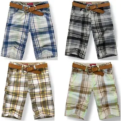 Bermuda de plage à carreaux pour hommes, short de marche, pantalon tartan, grande taille, 6 styles, mode estivale, 2023