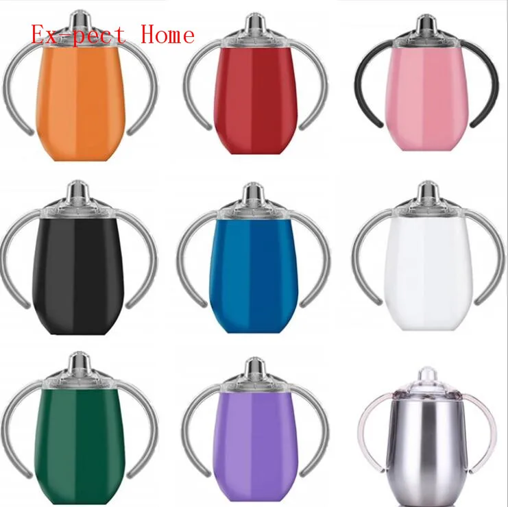 

10pcs 12oz pacifier Egg Cups Wine Tumbler Wine Glass Double Wall Stainless Steel Vacuum Insulated coffee Mups with pacifier Lids