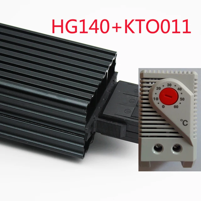HG140 100W 15W przemysłowy grzejnik szafkowy 35mm grzejnik na szynę Din grzejnik wentylatorowy PTC grzejnik półprzewodnikowy praca z termostatem