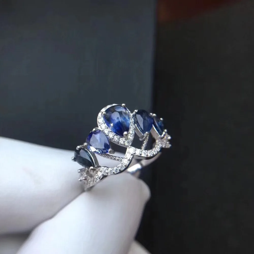 Wedding  ring Sapphire ring Natural real blue sapphire 925 sterling silver for your loved Wife