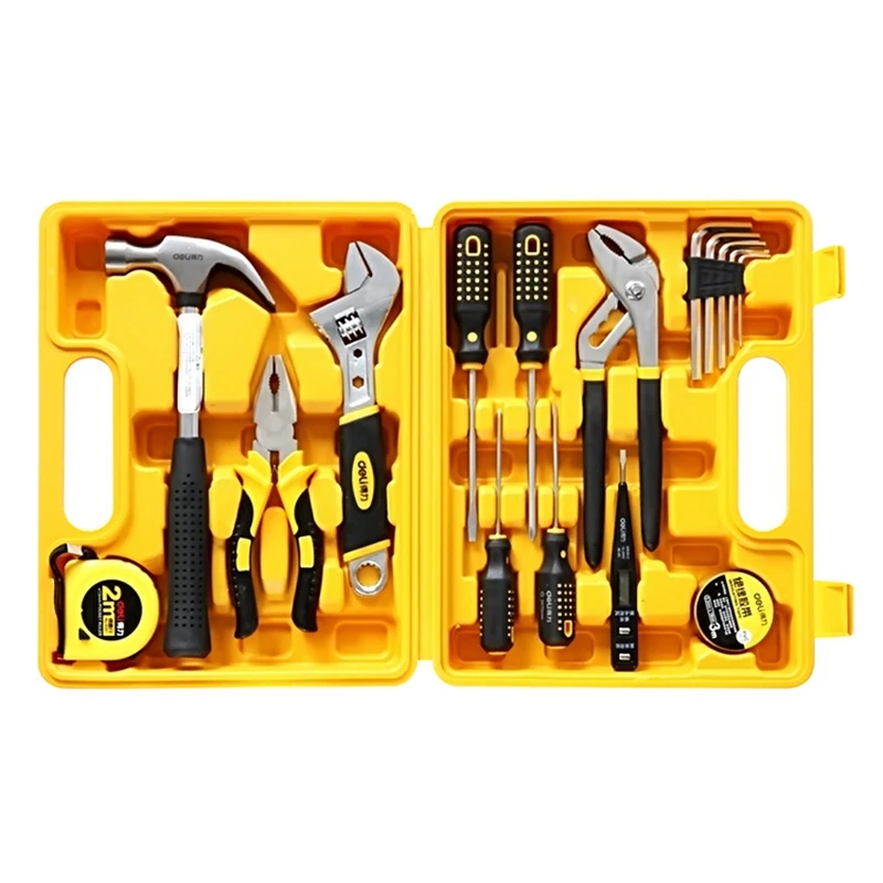 16PCS/LOT Deli 3701 Multi Functional Tool Set Box Tool Kits 16 in 1 Combined Tool Kit Screwdrive Wrench Gift Box