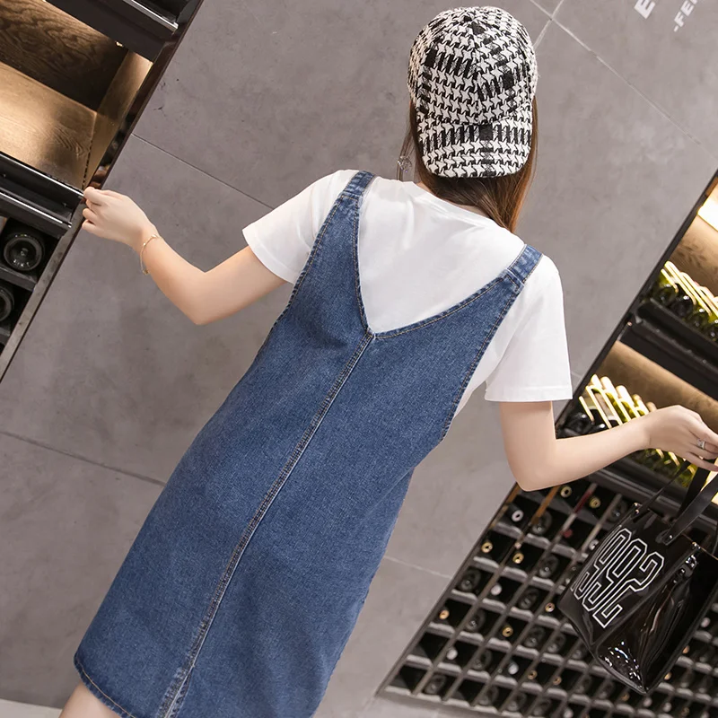 2024 Summer Autumn Women Denim Dress 5XL Slim Sleeveless Casual Overalls Dress Vintage Blue Sexy Strap Female Jeans Dresses