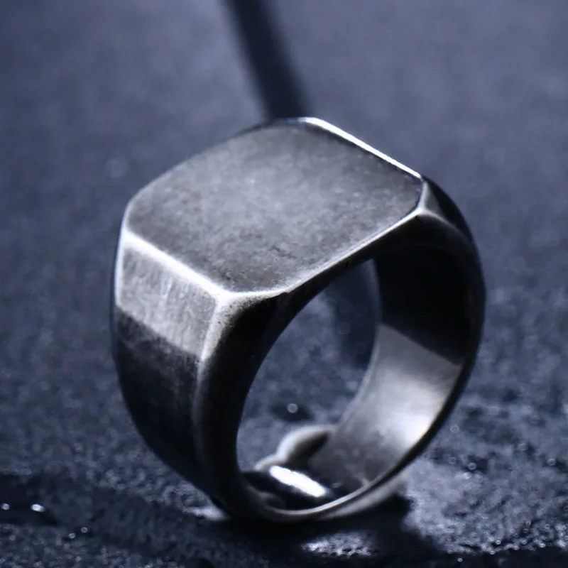 Beier Vintage 316L Stainless Steel Ring Top Quality Old Style Simple Ring For Men Antique Fashion Jewelry LLBR8-453R