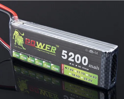 

2 шт./лот LION POWER Brand 7,4 V 5200mAh Заводская оптовая продажа модель самолета 7,4 v 25C до 30C LION lithum полимерный LIPO 2s аккумулятор