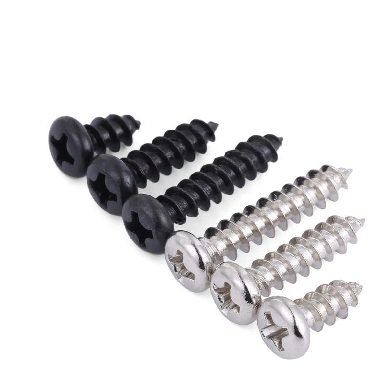 1000pcs Black Self Tapping Screws PA M1 M1.2 M1.4 M1.5 M1.7 M2 M2.3 M2.6 M3 Small Phillips Pan Head Laptop Screws computer screw