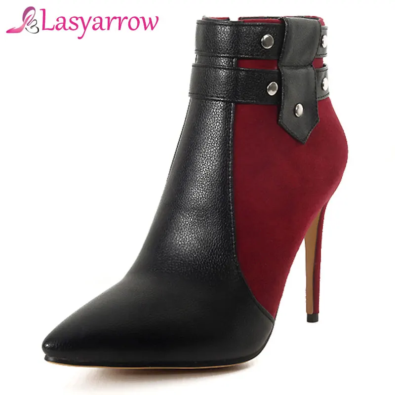 

Lasyarrow Stilettos Boots High Heels Pointed Toe Martin Boots Ladies Pumps Shoes Woman Mixed Colors Ladies Footwear Size 32-46