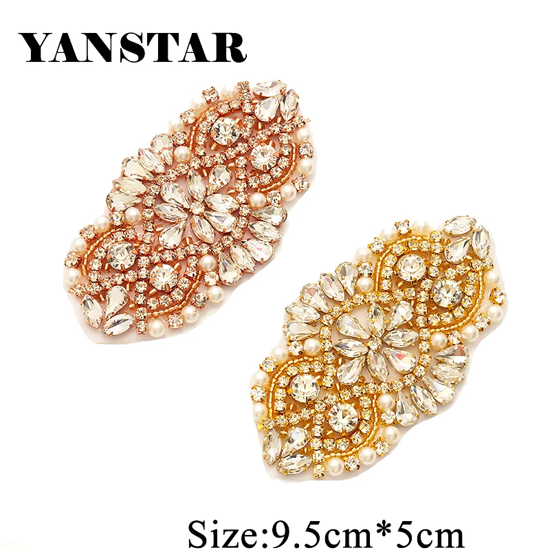 YANSTAR Hand Bridal Sash Rhinestone Applique Crystal Sewing Decoration On Wedding Dress Belt Rhinestone Applique Accessory YS865