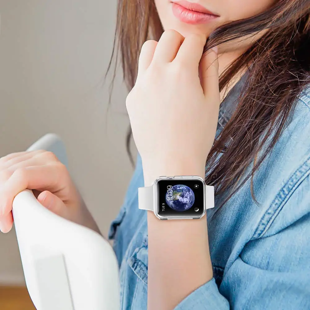 Untoom Watch Cover for Apple Watch Series 4 3 2 Screen Protector for iWatch Band 44mm 40mm 42mm 38mm Ultra-thin Frame Case Cover image 6
