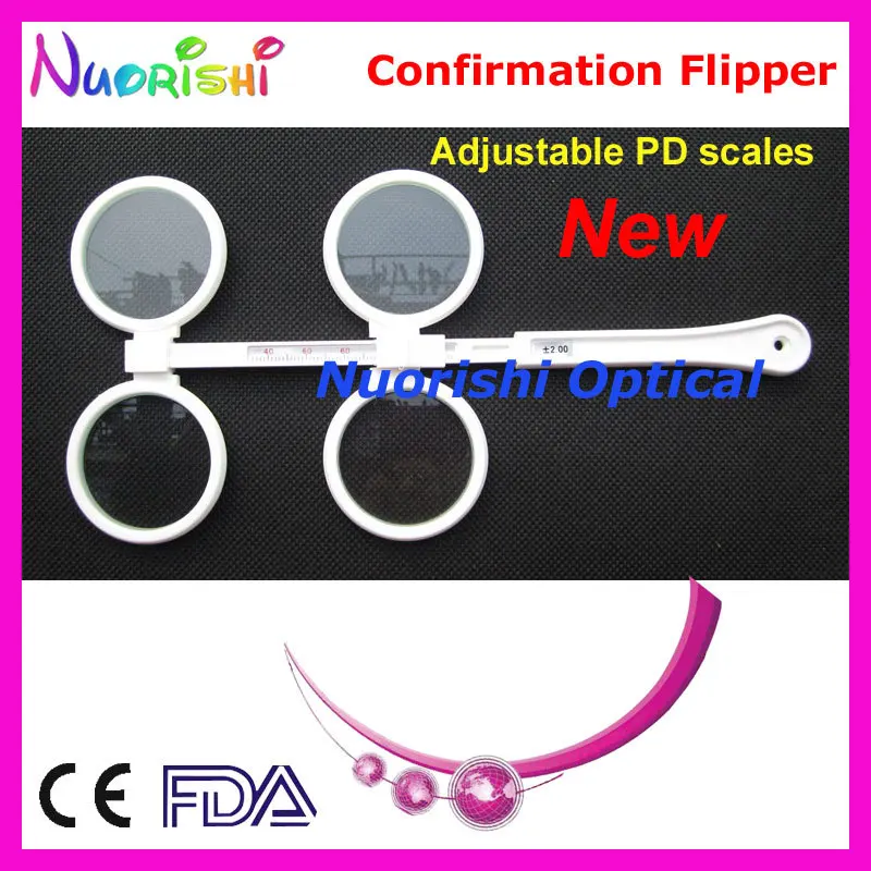 Adjustable PD Scale Ophthalmic Plastic Confirmation Test Flipper  E04-2510