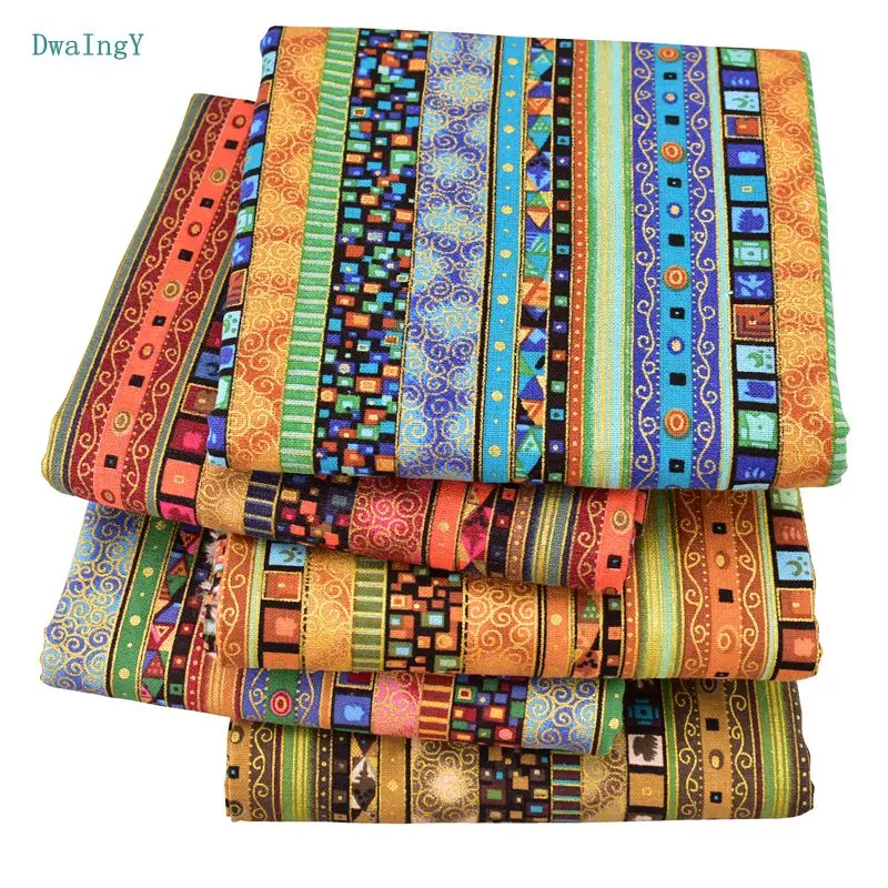 DwaIngY afryki drukowane tkaniny bawełniane, lniane dla majsterkowiczów, Patchwork szycia pikowania sukienka Sofa torba stół, tkaniny kurtyny