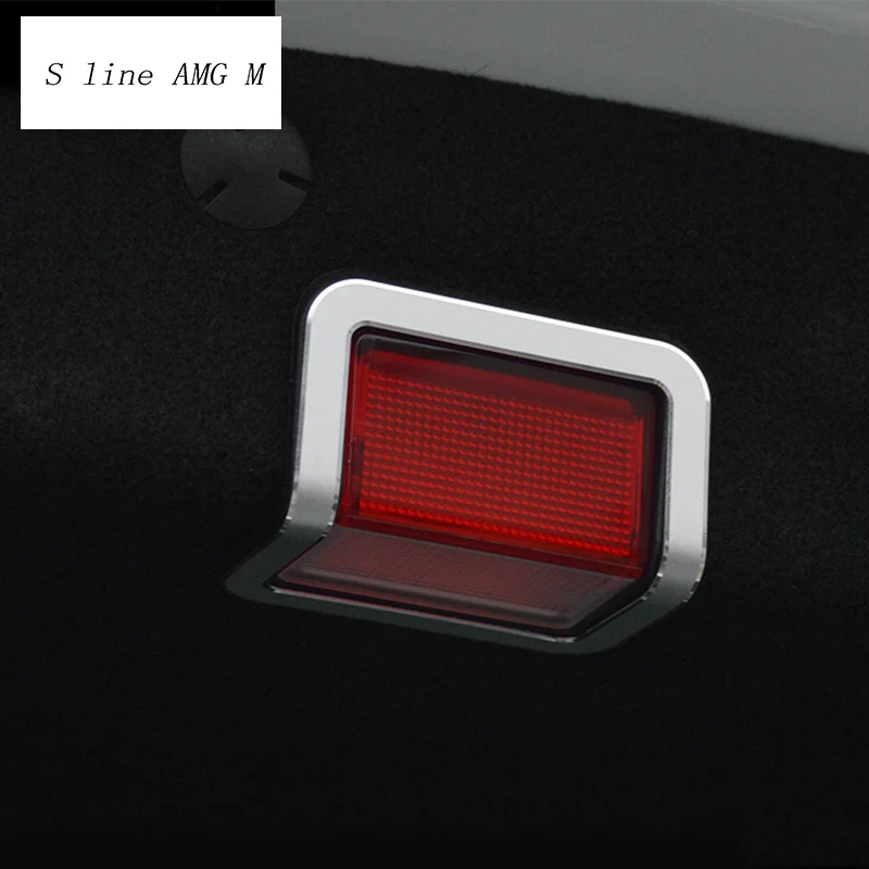 Car Styling trunk warning Light for Mercedes Benz GLK CLS ML GL GLC C E Class W205 W213 Auto trunk door lamp decorative stickers