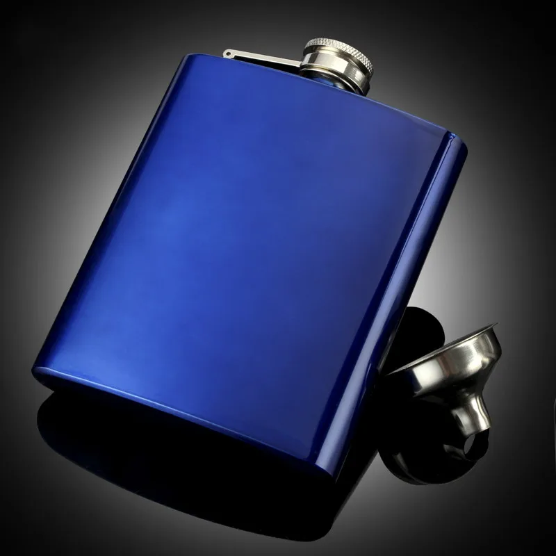 قارورة الورك من الفولاذ المقاوم للصدأ 304 قارورة مطلية بالمسحوق سعة 6 أونصة، درجة الغذاء