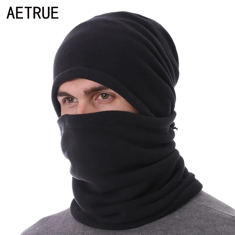 

Зимняя вязаная шапка AETRUE, Шапка-бини для мужчин и женщин, Балаклава, мужские шапки, зимние шапки для мужчин, шапки-бини с кольцами