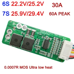 6S 7S 25.2V 29.4V 30A Li-ion płyta zabezpieczająca baterię litową 60A szczyt lipo BMS 18650 ogniw mos do myjnia samochodowa wiertarka elektryczna