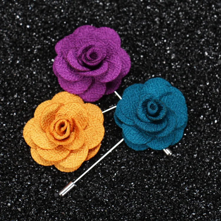 Free shipping , 20 pcs/lot , Men's Lapel Flower Daisy Rose Flower Handmade Boutonniere Stick Brooch Pin