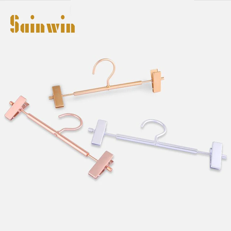 Sainwin 5pcs/lot 30cm Top Metal Trousers Rack Adult Children Aluminum Alloy Hanger Hotel Clothes Store Hangers