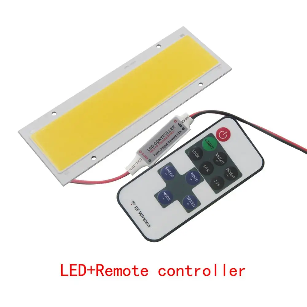 

Горячая продажа allcob производство 140x50 мм LED COB Полоса Автомобильный источник света 12 В DC 20 Вт диммируемая с пультом дистанционного управления для автомобиля DIY лампа