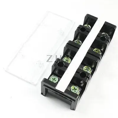 

600V 60A Double Rows 4P 4 Positions Covered Barrier Screw Terminal Block