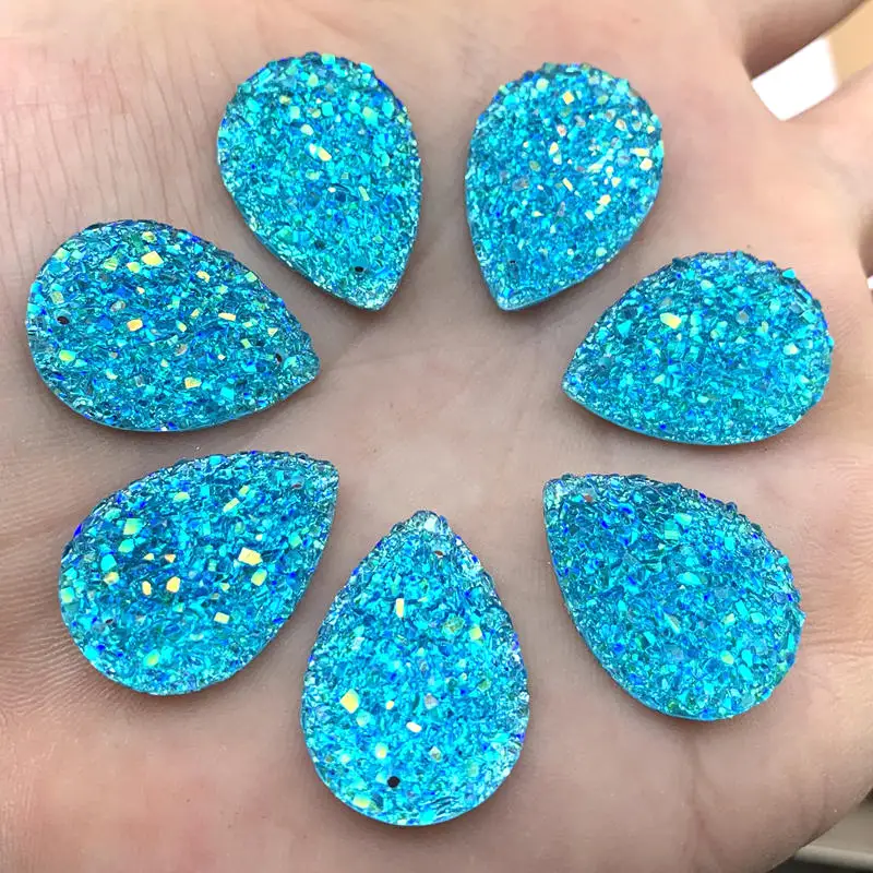 High Quality water Drop shape Crystal ore 2 hole  Sew Rhinestones Flat Back Crystals for Wedding decorate 15pcs 18*25mm -E56