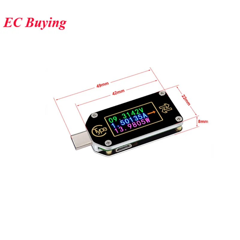 RD TC66/TC66C Type-C PD Trigger Digital Voltage Ammeter Capacity Meter Multimeter 2 Way Measurement Charger Battery USB Tester