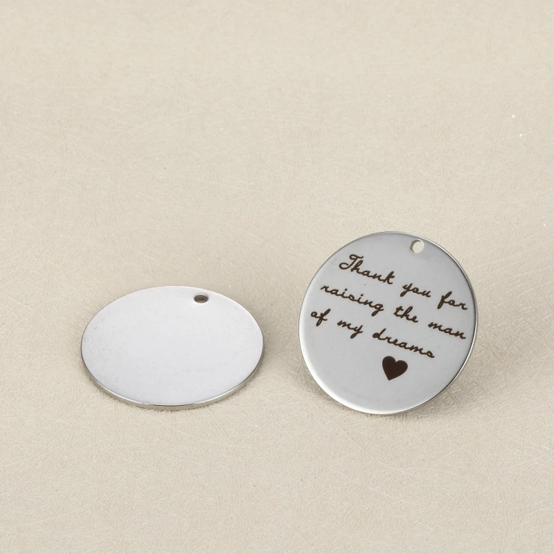 20pcs 25mm DIY charm lettering Thank you for raising the man of my dreams stainless steel pendant for necklace
