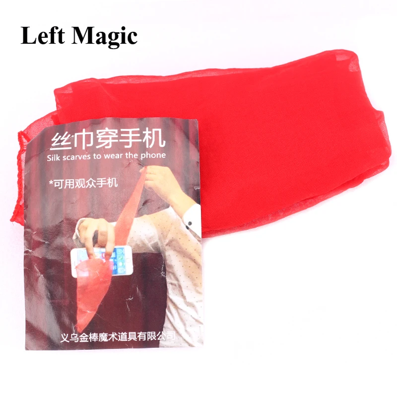 1 pcs Scarf/Silk Through Phone Close Up Magic Tricks Easy To Do For Professional Gimmick Magicians Gag Toys Party Prop Tools