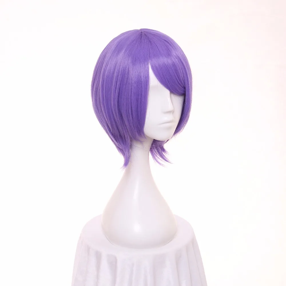 ccutoo Shuu Tsukiyama 12inch Purple Short Full Bangs Synthetic Bobo Hair Cosplay Wig For Party Costume Wig