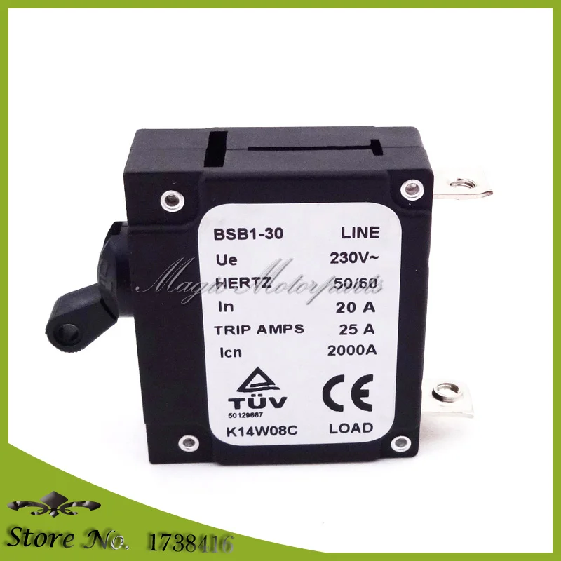 230V 20A Chinese Generator Circuit Breaker 25A Trip Amps 2000A BSB1-30 Hertz50/60