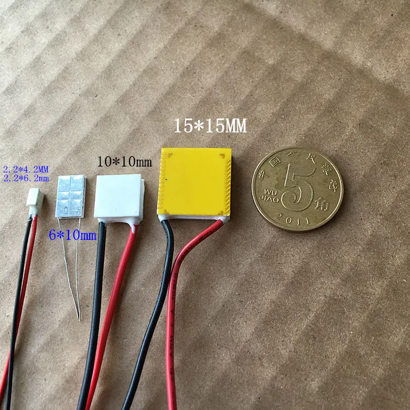 15*15MM 10*10MM 6*10MM 2.2*6.2MM TEC for micro-electronics Mini type Semi-conductor refrigeration thermoelectric cooler