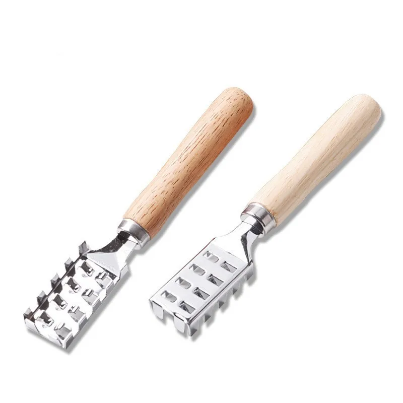 Kitchen accessories Wooden handle Fish scale Skin Brush Scraping Graters Fast Remove Fish Cleaning planing Scraper Kitchen Tool