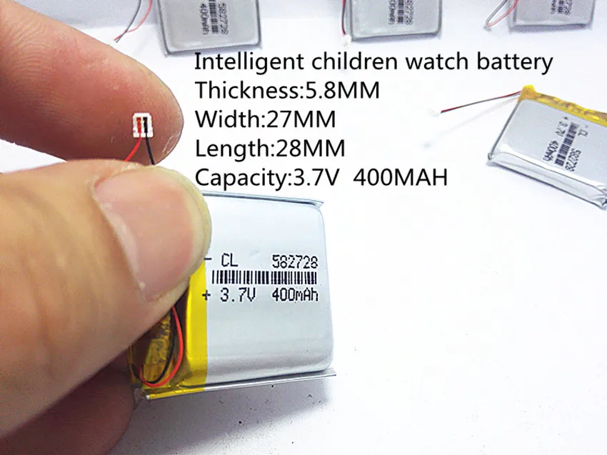 1pcs 3.7V 400mAh Rechargeable li-Polymer Li-ion Battery For Q50 G700S K92 G36 Y3 Children's smart watches mp3 582728 602828