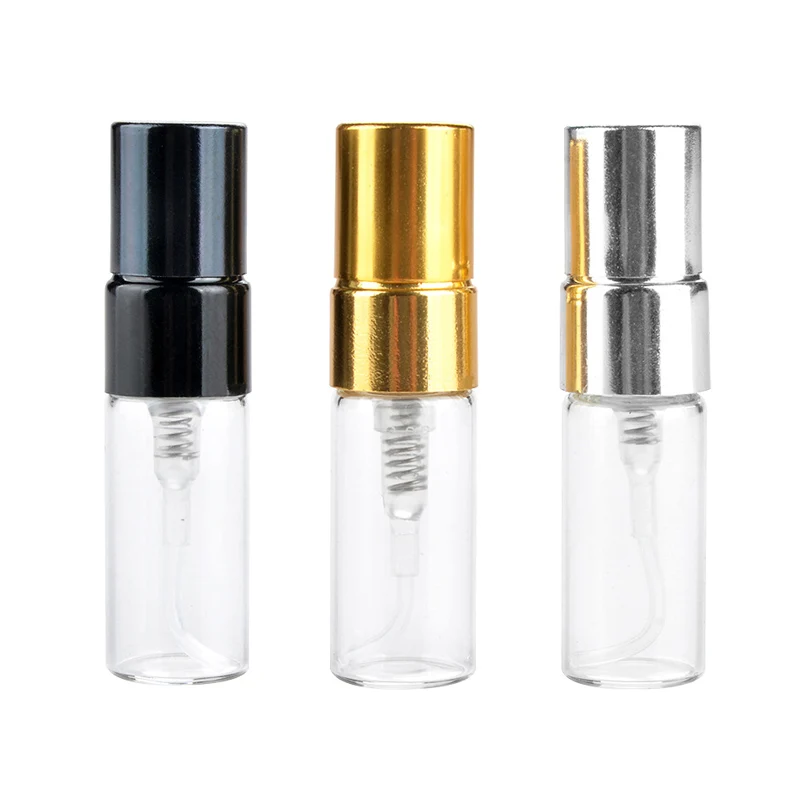 100 Teile/los 3 ml Glas Nachfüllbare Parfüm Flasche Leere Mini Spray Flasche Aluminium Parfüm Flaschen Zerstäuber Für Reise Pumpe – Detail 7