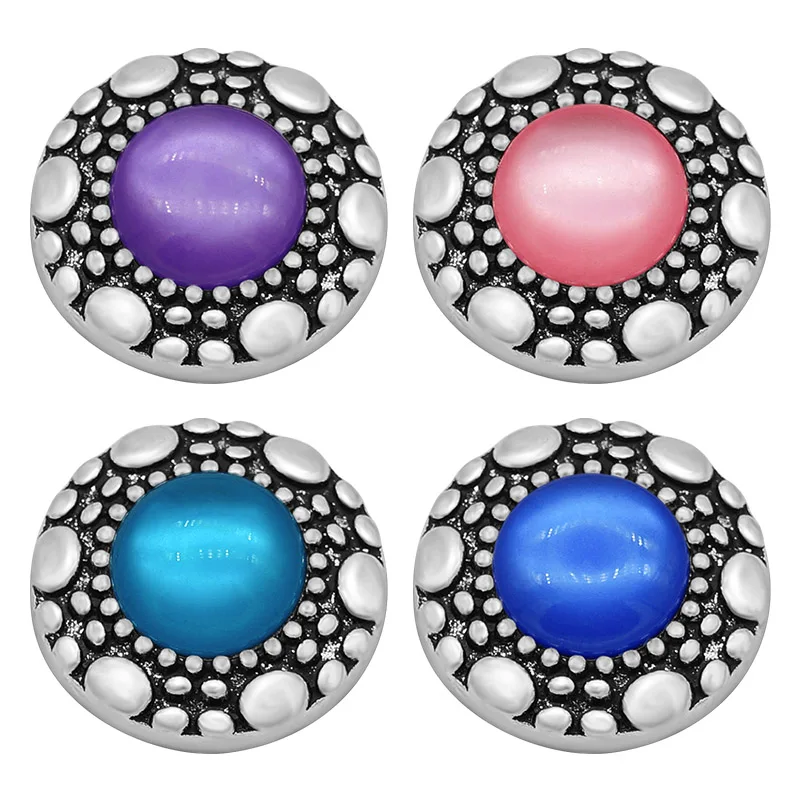 

KZ3190 New Beauty Rotating pattern rhinestone Metal 18mm snap buttons for DIY snap jewelry charm fittings wholesale